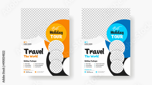 Travel flyer poster editable print ready template design