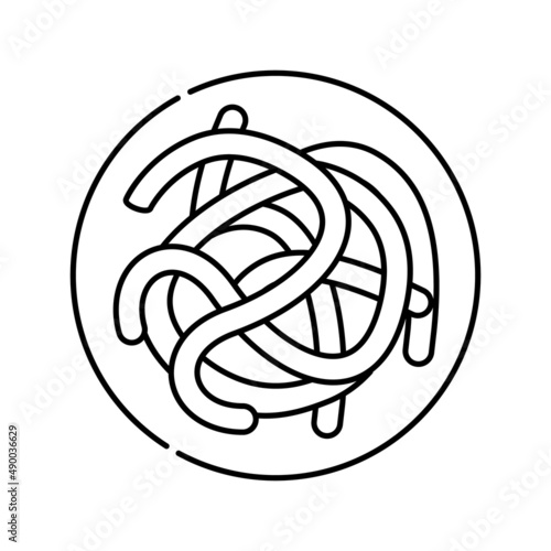 parasitic worms ascaris line icon vector illustration