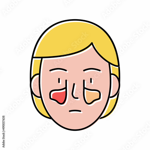 sinusitis disease color icon vector illustration