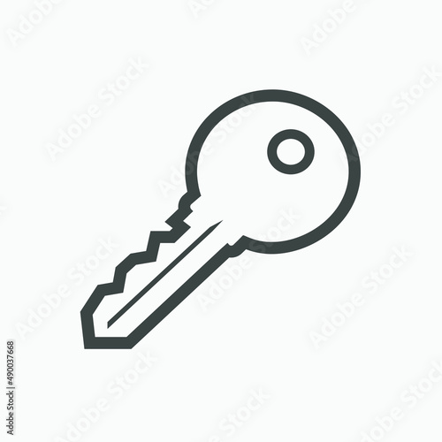 Key icon vector isolated. Closing and opening, lock and unlock door