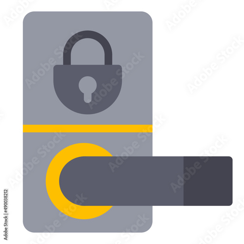 door lock vector icon illustration website 