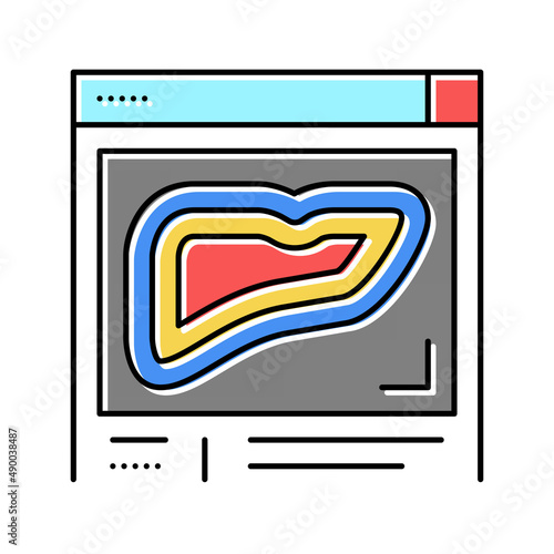 liver radiology scanning color icon vector illustration