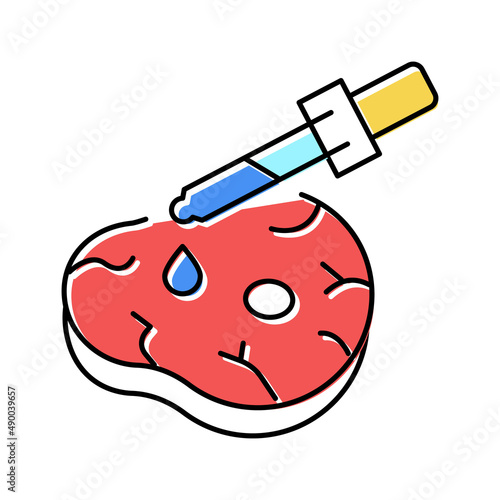 meat gmo genetic color icon vector illustration