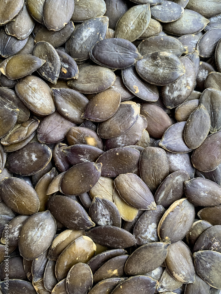 Grits close-up, texture of seeds and cereals Grits close-up, texture of seeds and cereals
