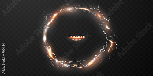 lightning light effect background realistic flash with lightning electric explosion vector illustration