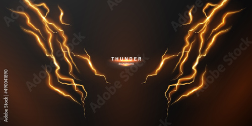 lightning light effect background realistic flash with lightning electric explosion vector illustration photo