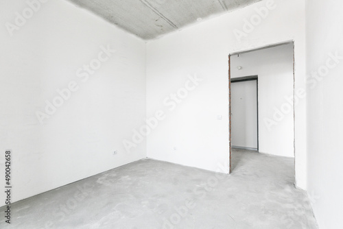 interior of the apartment without decoration in white colors