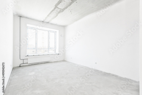 interior of the apartment without decoration in white colors