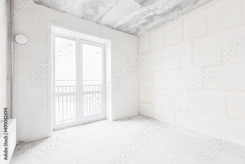 interior of the apartment without decoration in white colors