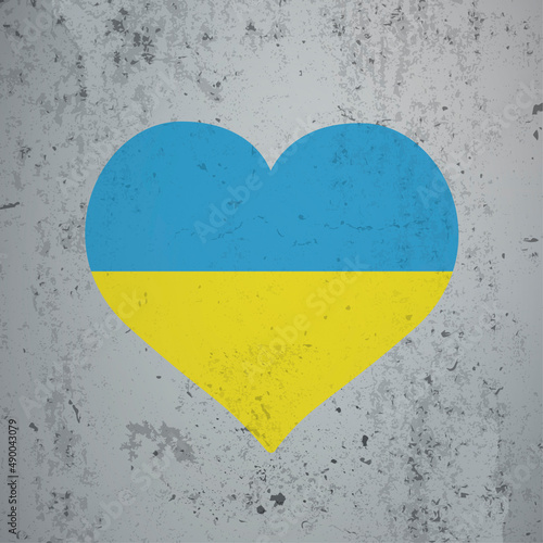 Concrete Background Ukraine Heart