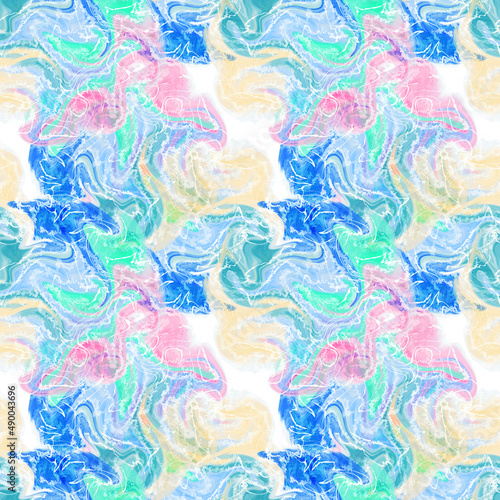 Multicolored abstract background. Seamless pattern. Wave texture.