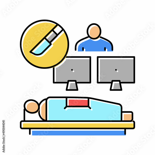 long distance surgery color icon vector illustration