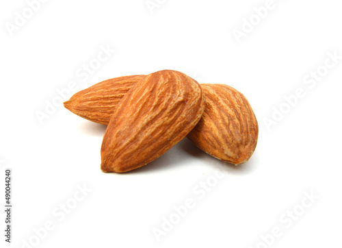 Almonds isolated on white background