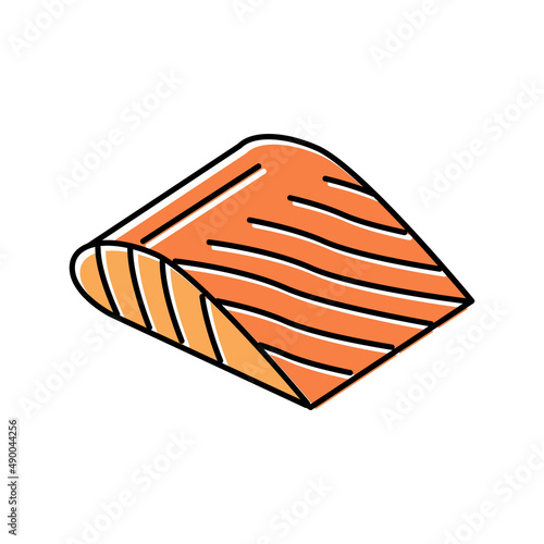 fillet salmon color icon vector illustration