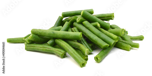 Green beans isolated on white background