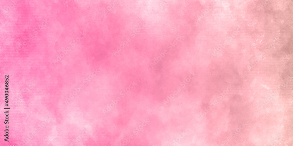 pink background with watercolor and Pink concrete wall as background.