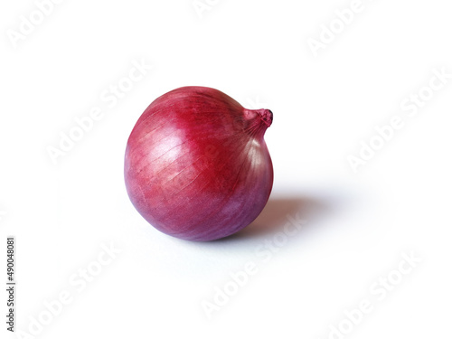 red onion close-up isolated on white background