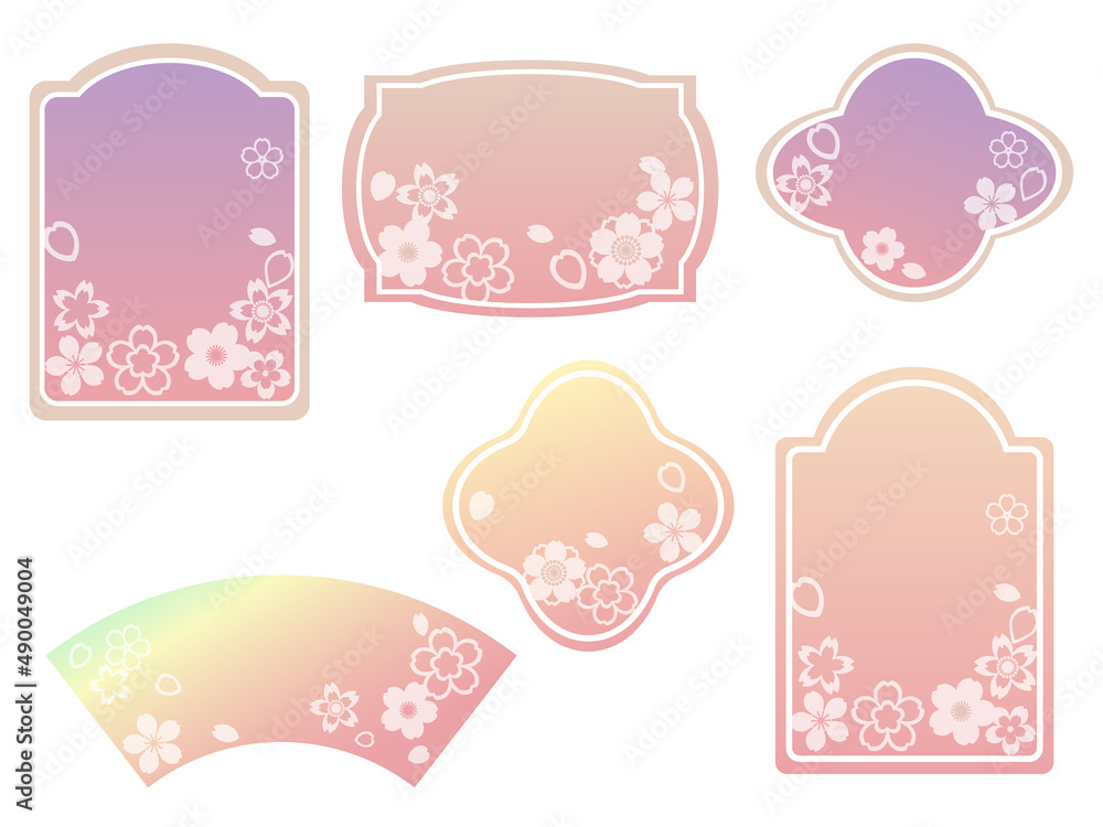 桜の花の飾り枠セット　フレーム