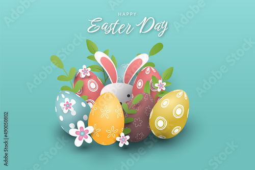 Realistic easter day background