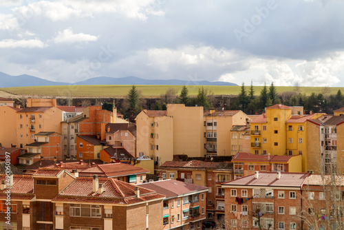 Panoramica, panoramic, paisaje, landscape, vista, view o skyline de la ciudad de Segovia, comunidad autonoma de Castilla y Leon, pais de España o Spain photo