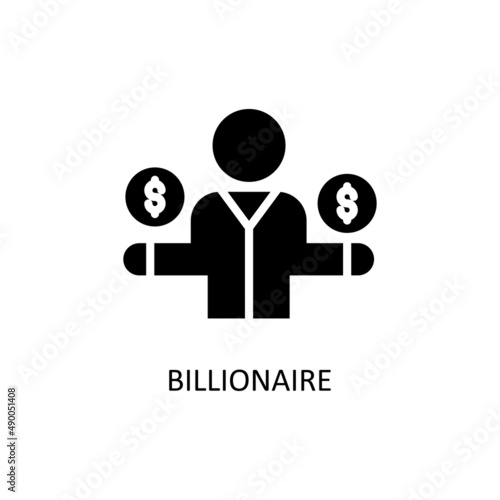 Billionaire Vector Solid Icon Design illustration. Fintech Symbol on White background EPS 10 File