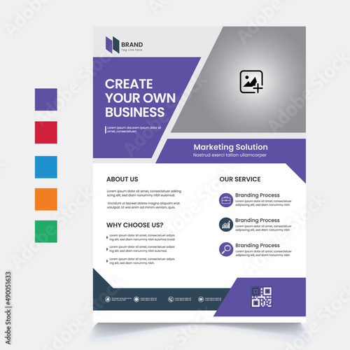 poster flyer pamphlet brochure cover design layout space for photo background, vector illustration template in A4 size