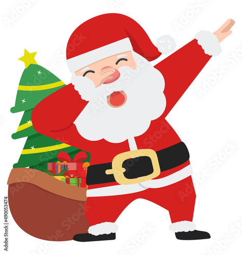 Santa Claus with tree christmas