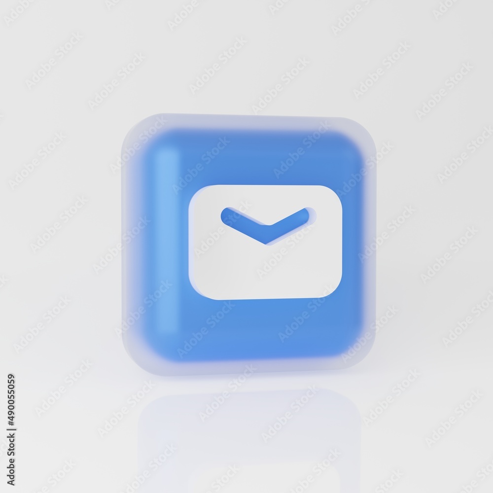 Blue letter on white isolated background. 3D-rendering Blue letter on white isolated background. 3D-rendering