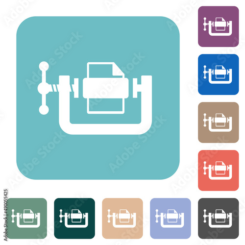 File compression solid rounded square flat icons photo