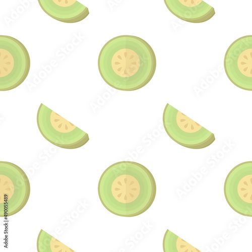 melon fruit seamless pattern on white background