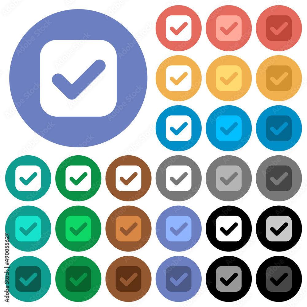Checkbox solid round flat multi colored icons Checkbox solid round flat multi colored icons
