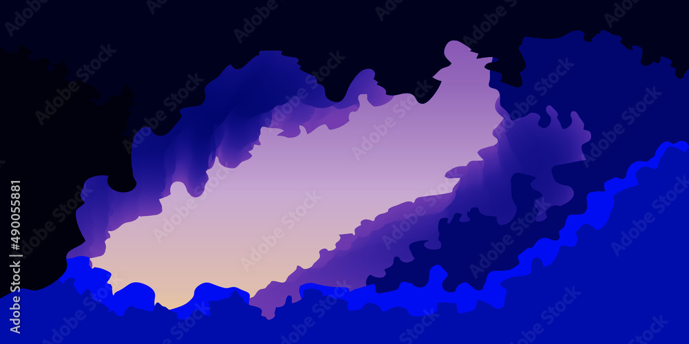 Stormy sky and clouds vector illustration