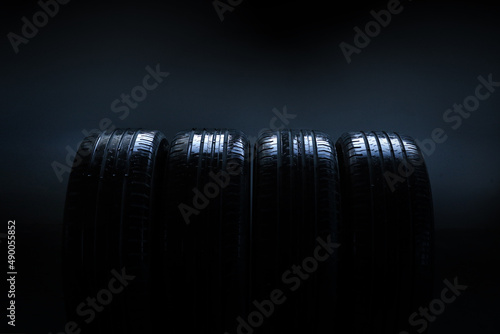 Summer tire background. Tires banner. © Katarina