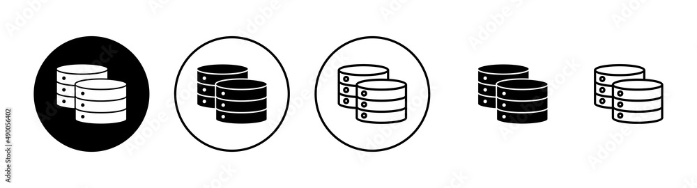 Database icons set. database sign and symbol Database icons set. database sign and symbol