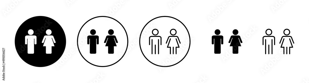 Man and woman icons set. male and female sign and symbol. Girls and boys Man and woman icons set. male and female sign and symbol. Girls and boys