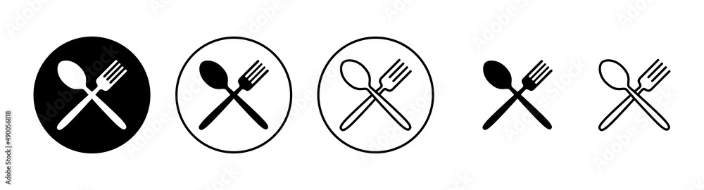 spoon and fork icons set. spoon, fork and knife icon vector. restaurant sign and symbol