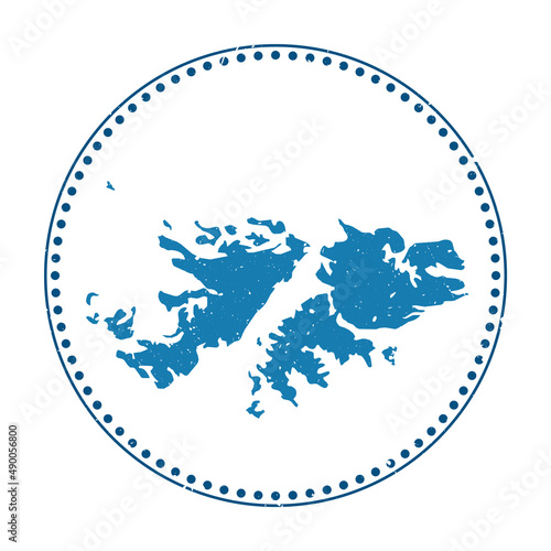 Falklands sticker. Travel rubber stamp with map of country, vector illustration. Can be used as insignia, logotype, label, sticker or badge of the Falklands. photo