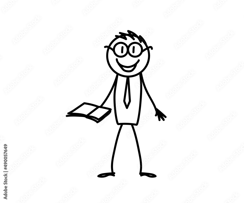 Smart man on a white background. Sketch. Vector illustration. Smart man on a white background. Sketch. Vector illustration.