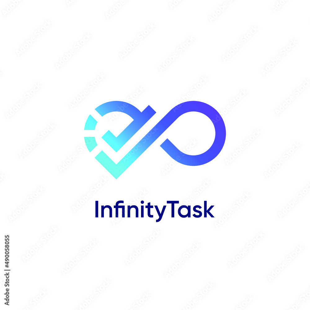 Infinity Unlimited Symbol with Task Checkmark Logo Design Vector
Infinity Unlimited Symbol with Task Checkmark Logo Design Vector