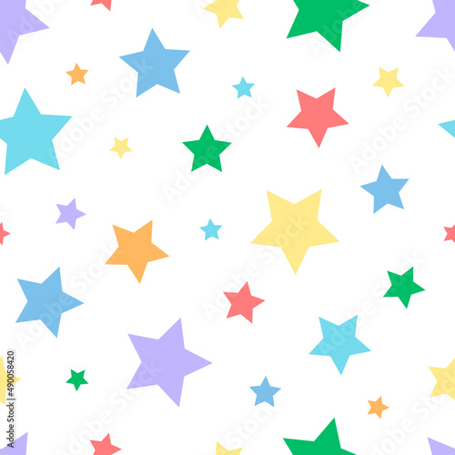 Seamless pattern rainbow colored stars vector illustration © Ирина Шишкова