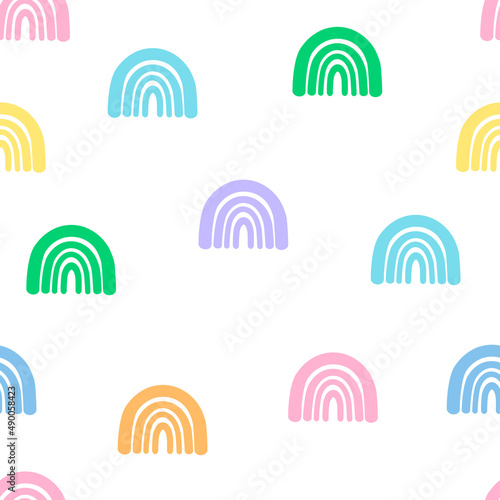 Seamless pattern colorful rainbow vector illustration 