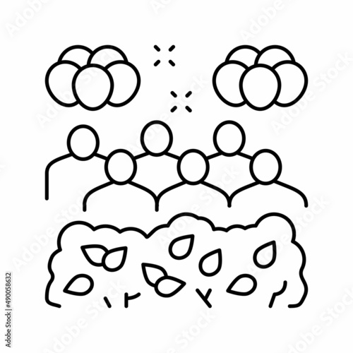 jungle safari kids party line icon vector illustration