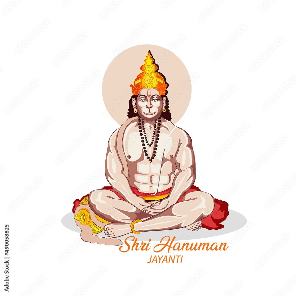 Lord Hanuman for Hanuman Jayanti Festival of India Stock Vector -  Illustration of abstract, idol: 164025509