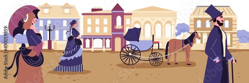 Victorian Horizontal Illustration