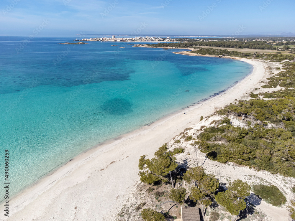 Es Dofi beach, Northern part of Carbo beach, Ses Salines, Mallorca, Balearic Islands, Spain Es Dofi beach, Northern part of Carbo beach, Ses Salines, Mallorca, Balearic Islands, Spain