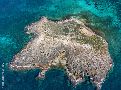 Na Guardis islet, Fenicial settlement, 4th century before Christ, Ses Salines, Mallorca, Balearic Islands, Spain