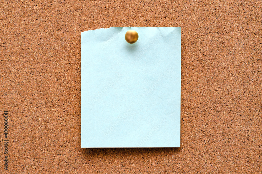 Blank paper notes are pinned to a cork board. Copy space. Blank paper notes are pinned to a cork board. Copy space.