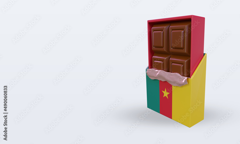 Obraz premium 3d chocolate Cameroon flag rendering right view