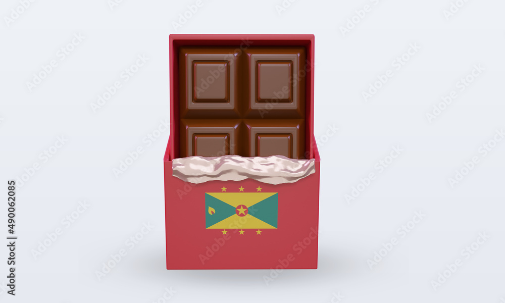 3d chocolate Grenada flag rendering front view 3d chocolate Grenada flag rendering front view