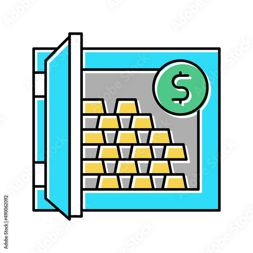 millionaire safe with gold color icon vector illustration